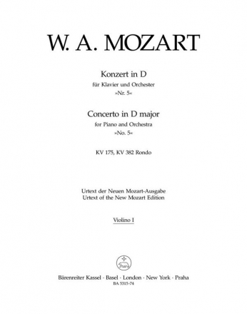 Konzert - KV 175, KV 382 Rondo Stimme(n), Urtextausgabe V1