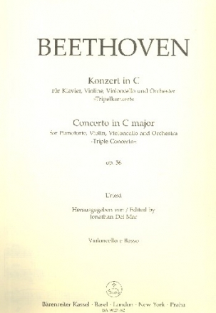 Konzert C-Dur op.56 fr Klavier, Violine, Violoncello und Orchester Violoncello/Kontrabass