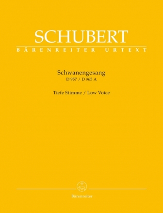 Schwanengesang D957 / D965a fr Gesang (tief) und Klavier praktische Ausgabe