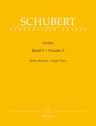 Lieder Band 9 fr Gesang (hoch) und Klavier Partitur,  praktische Ausgabe