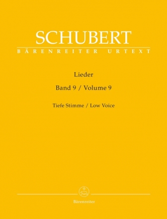 Lieder Band 9 fr Gesang (tief) und Klavier Partitur,  praktische Ausgabe