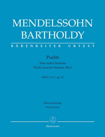 Non nobis Domine op.31 MWVA9 op.31 fr Soli, gem Chor und Orchester Klavierauszug (dt/la)