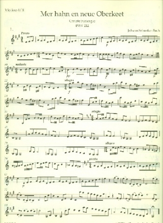 Mer hahn en neue Oberkeet Kantate Nr.212 BWV212 Violine 1 und 2