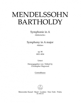 Mendelssohn Bartholdy, Felix Symphonie - Stimme(n), Urtextausgabe Kb