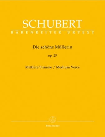 Die schne Mllerin op.25 D795 fr Gesang (mittel) und Klavier praktische Ausgabe