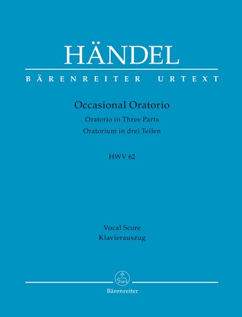 Occasional Oratorio HWV62 fr Soli, gem Chor und Orchester Klavierauszug (en)