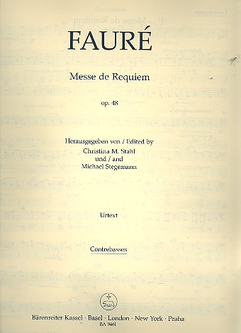 Messe de Requiem op.48 (Fassung von 1900) fr Soli, gem Chor und Orchester Kontrabass