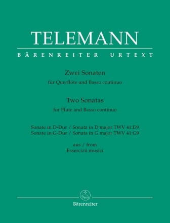 2 Sonaten aus den Essercizii Musici fr Flte und Bc Partitur und Stimmen (Bc ausgesetzt)