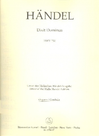 Dixit Dominus HWV232 fr Soli, gem Chor und Streichorchester Orgel