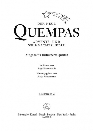 Der neue Quempas fr 4 Instrumente (Streicher/Blser/Blockflten) 3. Stimme in C (Violinschlssel)