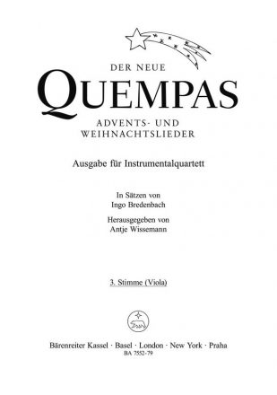 Der neue Quempas fr 4 Instrumente (Streicher/Blser/Blockflten) 3. Stimme in C (Violaschlssel)