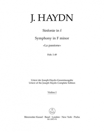 BA10973-74  J.Haydn, Sinfonie f-moll HOB.I:49  Violine 1