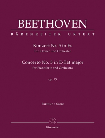 Konzert Es-Dur Nr.5 op.73 fr Klavier und Orchester Partitur