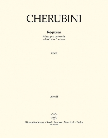 Cherubini, Luigi Requiem c-Moll -Missa pro defunctis- Va2 Stimme(n)