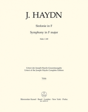 Haydn, Joseph Sinfonie F-Dur Hob. I:89 Va Stimme(n)