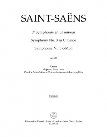 Sinfonie c-Moll Nr.3 op.78 fr Orchester Violine 1