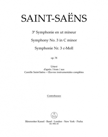 Sinfonie c-Moll Nr.3 op.78 fr Orchester Kontrabass