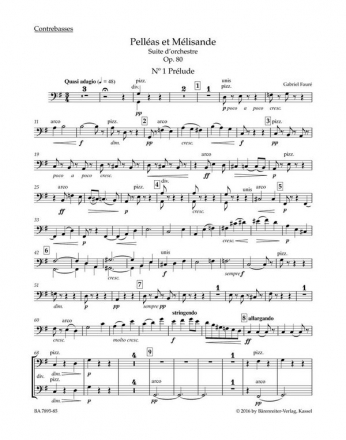 Faur, Gabriel Pellas et Mlisande op. 80 -Suite fr Orchester- KB Stimme(n)