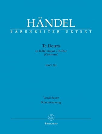 Te Deum fr Cannons HWV281 fr gem Chor und Orchester Klavierauszug (en)