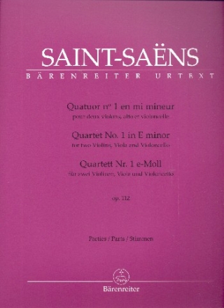 Quartett e-Moll Nr.1 op.112 fr Streichquartett Stimmen