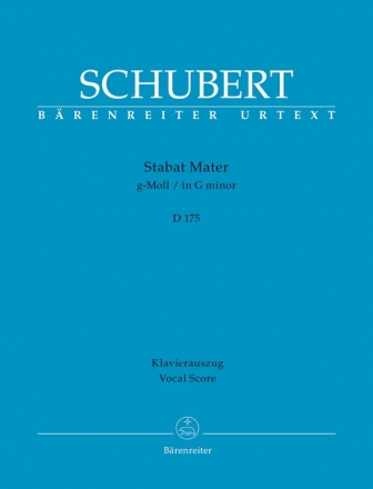 Stabat mater g-Moll D175 fr gem Chor und Orchester Klavierauszug