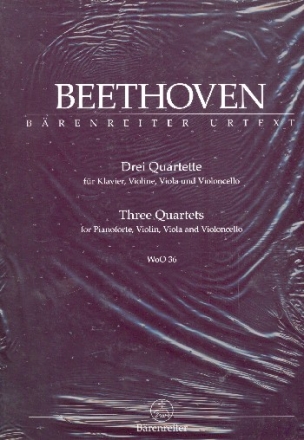 3 Quartette fr Violine, Viola, Violoncello und Klavier Partitur und Stimmen