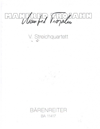 V. Streichquartett fr 4 Streicher Partitur