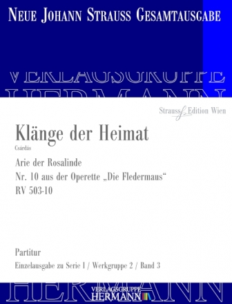 Strau (Sohn), Johann, Die Fledermaus - Klnge der Heimat (Nr. 10) RV  Sopran und Orchester Partitur