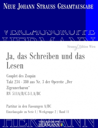 Strau (Son), Johann, Ja, das Schreiben und das Lesen RV 511A/B/C-3-1.  Partitur