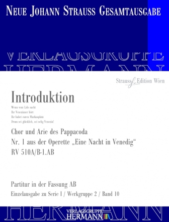 Strau (Son), Johann, Eine Nacht in Venedig - Introduktion (Nr. 1) RV  Tenor, Chor und Orchester Partitur