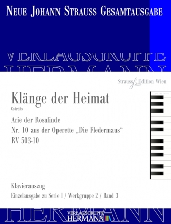 Strau (Sohn), Johann, Die Fledermaus - Klnge der Heimat (Nr. 10) RV  Sopran und Orchester Klavierauszug