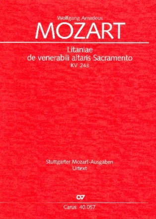 Litaniae de venerabili altaris sacramento Es-Dur KV243 fr Soli, gem Chor, Orchester und Bc Partitur