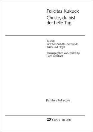 Christe, du bist der helle Tag Coro SSATB, Gde, Blfl f1, c1, Org P