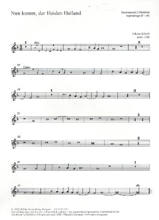 Nun komm der Heiden Heiland fr 6 Instrumente Instrument 2 (Sopran)