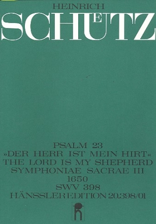 Der Herr ist mein Hirt op.12,1 SWV398 fr Soli (Favoritchor), gem Chor und Instrumente Partitur (dt/en)