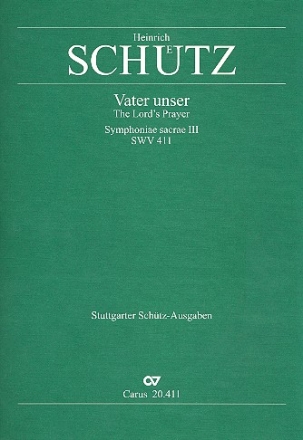 Vater unser  SWV411 fr Favorit-Chor, 2 Violinen und Bc (gem Chor/Instrumente ad lib) Partitur