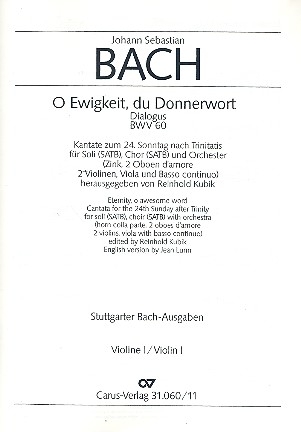 O Ewigkeit, du Donnerwort Kantate Nr.60 BWV60 Violine 1