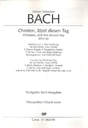 Christen, tzet diesen Tag Kantate Nr.63 BWV63 Chorpartitur