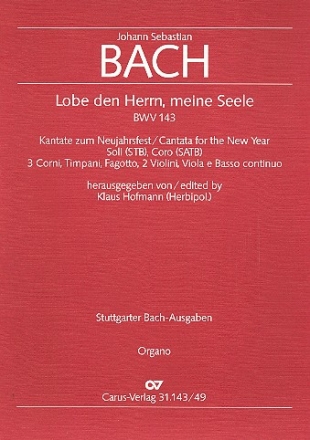 Lobe den Herrn meine Seele Kantate Nr.143 Nr.143 Orgel