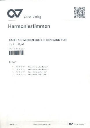 Sie werden euch in den Bann tun Kantate Nr.183 BWV183 Harmoniestimmen