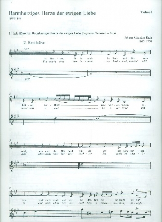 Barmherziges Herze der ewigen Liebe (Weimarer Fassung) Kantate Nr.185 BWV185 Violine 1