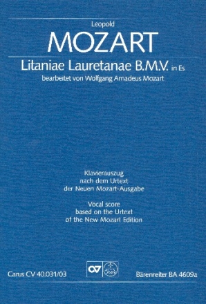 Litaniae Lauretanae Es-Dur B.M.V. fr Soli, gem Chor und Orchester Klavierauszug