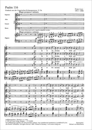 Der 116. Psalm Coro TTBB (SATB), Org P