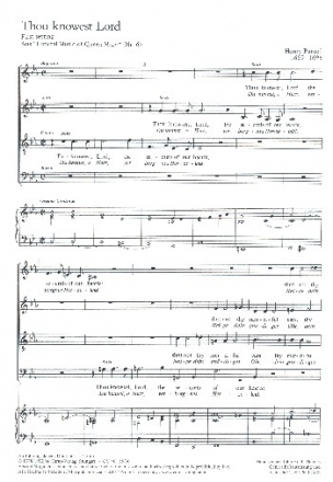 Thou knowest Lord (First Setting) for mixed chorus and organo score (en/dt)