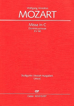 Messe C-Dur KV66 fr Soli, gem Chor und Orchester Studienpartitur