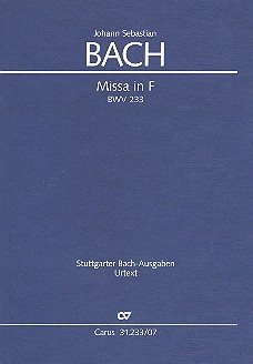 Messe F-Dur BWV233 fr Soli, gem Chor und Orchester Studienpartitur