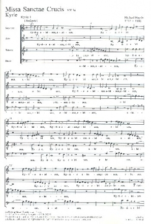 Missa Sanctae Crucis MH56 fr gem Chor a cappella Partitur