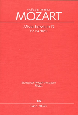 Missa brevis D-Dur KV194 fr Soli, Chor und Orchester Partitur