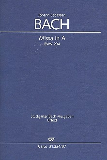 Messe A-Dur BWV234 fr Soli, gem Chor und Orchester Studienpartitur