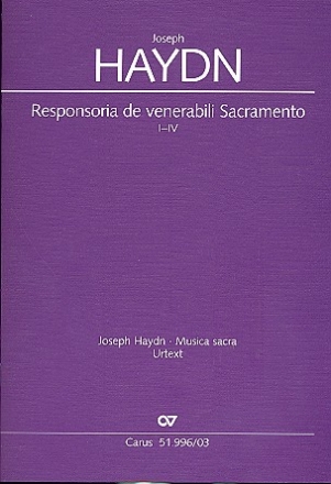 Responsoria de venerabili Sacramento I-IV Hob.XXIIIc:4 fr gem Chor, 2 Hrner, 2 Violinen und Bc,  Klavierauszug